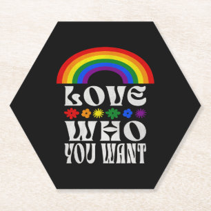 Porta-copo De Papel Gay Peace Love Lgbt Pride Monde Amor Quem Você Que