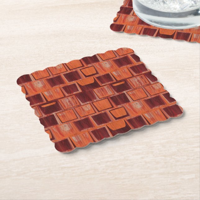 Porta-copo De Papel Geométrico Vermelho e Laranja (Angular)