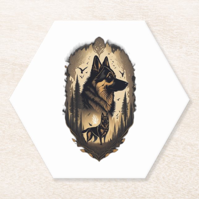 Porta-copo De Papel German shepherd 005 (Frente)