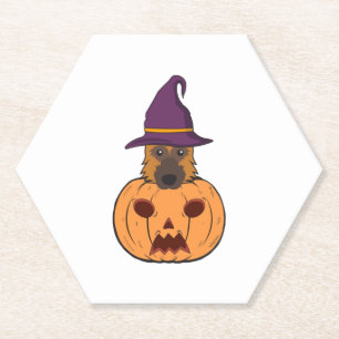 Porta-copo De Papel German shepherd De Halloween Com Chapéu De Bruxa P