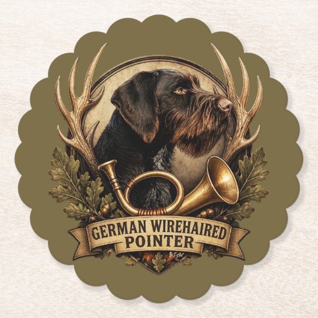 Porta-copo De Papel German Wirehaired Pointer (Frente)
