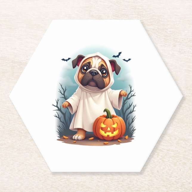 Porta-copo De Papel Ghost Bulldog Boo (Frente)