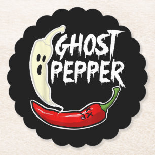 Porta-copo De Papel Ghost Pepper Funny Spicy Hot Halloween Peppe