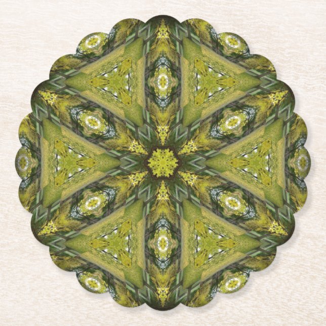 Porta-copo De Papel Gingko Mandala (Frente)