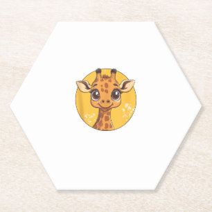 Porta-copo De Papel Girafa Bonita Enfrenta Amante de os animais De Olh