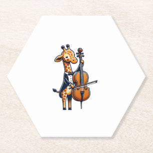 Porta-copo De Papel Girafa Bonita Tocando Cello Girafas Músicas
