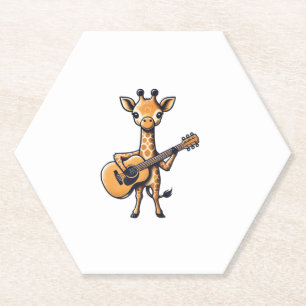 Porta-copo De Papel Girafa Bonita Tocando Violão Girafas Músico Musi