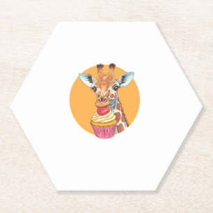Porta-copo De Papel Girafa com Cupcake