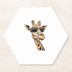 Porta-copo De Papel Girafa Vestindo óculos escuros