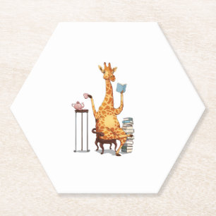 Porta-copo De Papel Girafas, livros e presentes de chá bonitos