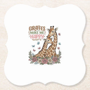Porta-copo De Papel Girafas Me Fazem Feliz Camisa Vintage Floral Desig