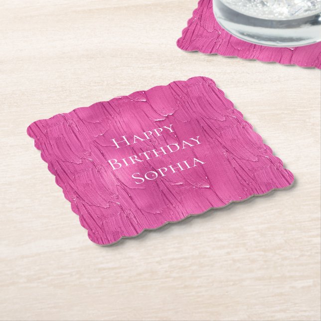 Porta-copo De Papel Glacé de Bolo Rosa Personalizado (Angular)