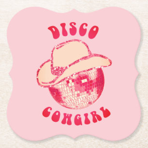 Porta-copo De Papel Glitter de CowGirl Disco Rosa Bonita