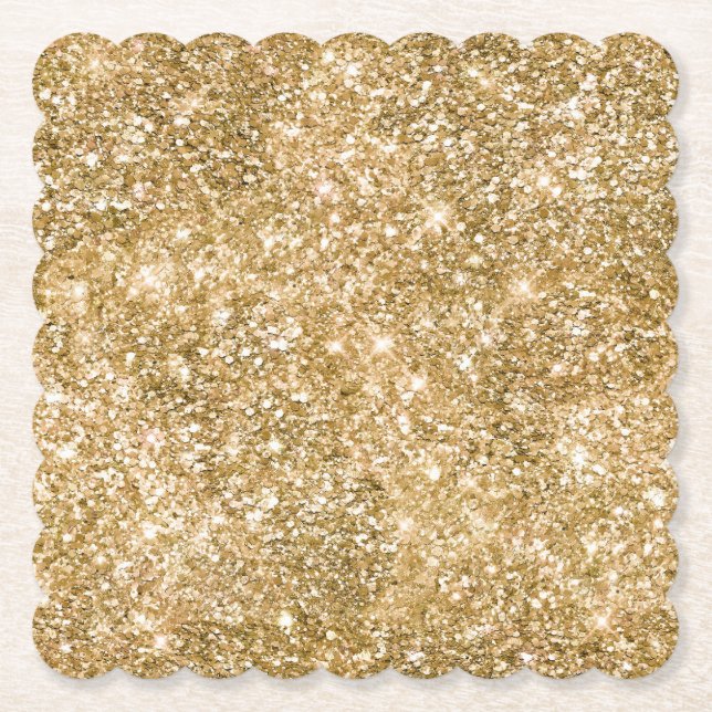 Porta-copo De Papel Glitter Dourado (Frente)