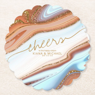 Porta-copo De Papel Glitter Strata Abstrato Vivas de Casamento SW ID90