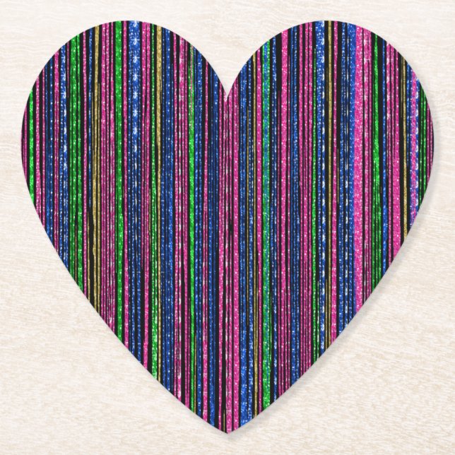 Porta-copo De Papel Glitz e Glam Sparkly Stripes (Frente)