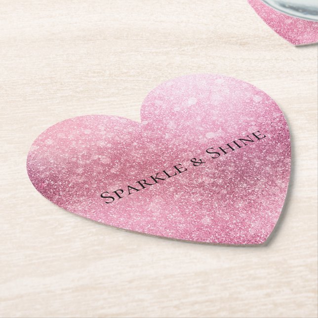 Porta-copo De Papel Glitzy Sparkle Rosa Personalizado (Angular)