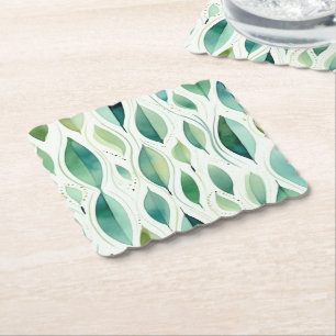 Porta-copo De Papel Glória Verde Dourada deixa Abstrato