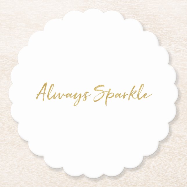 Porta-copo De Papel Gold Glitz Always Sparkle (Frente)