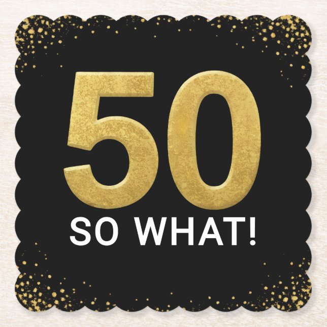 Porta-copo De Papel Golden 60 So What Funny Birthday Party (Frente)
