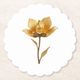 Porta-copo De Papel Golden Flower Paper Coaster
