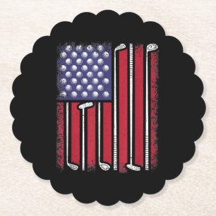 Porta-copo De Papel Golfe Divertido Bandeira Americana Jogador de Golf