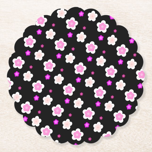 Porta-copo De Papel Gradiente de flores de Primavera simples moderno (Frente)