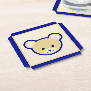 Porta-copo De Papel Gráfico de Urso Cinzento Azul bege Azul