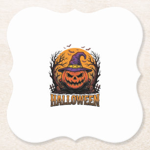 Porta-copo De Papel Gráficos de Abóbora de Halloween Vintage com Chapé
