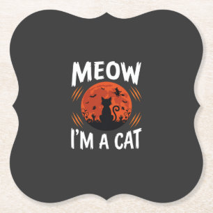 Porta-copo De Papel Gráficos de Silhueta de Gato de Halloween Engraçad