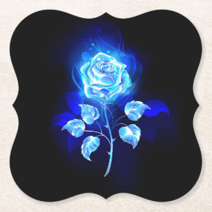Porta-copo De Papel Gravação de Rosa Azul