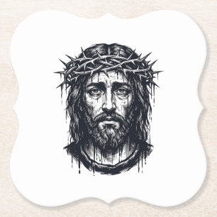 Porta-copo De Papel Gravura Antiga Coroa de Espinhos Retrato Sagrado