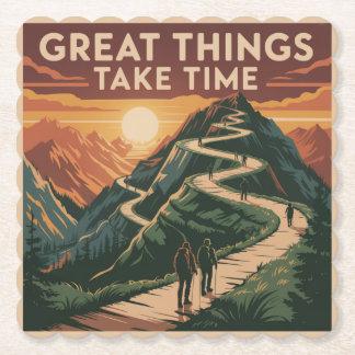 Porta-copo De Papel Great Things Take Time