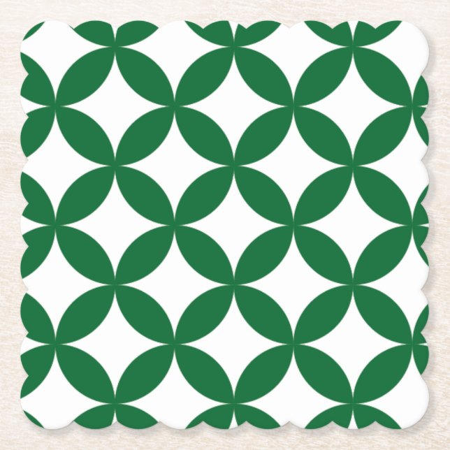 Porta-copo De Papel Green Shippo Scalloped Square (Frente)