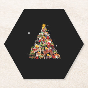 Porta-copo De Papel Greyhound Christmas Tree Luz Engraçado Cachorro Xm