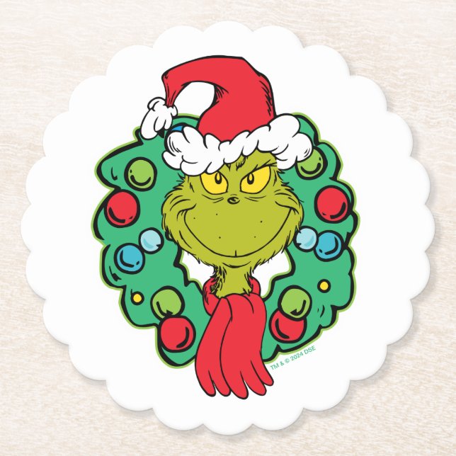 Porta-copo De Papel Grinch | Coroa de Natal (Frente)