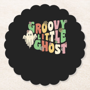 Porta-copo De Papel Groovy Little Ghost com Flores Vintage no Hallowee