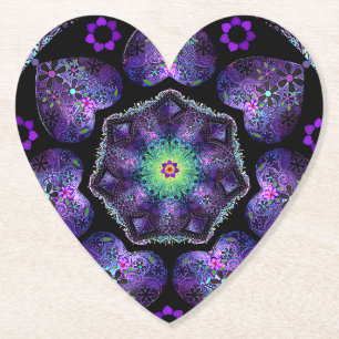 Porta-copo De Papel Guarda-chuva e corações roxos .7