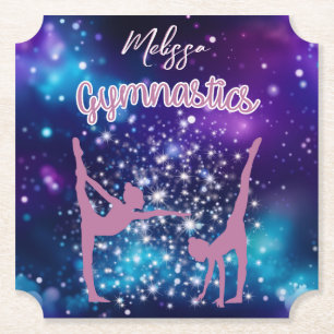 Porta-copo De Papel Gymnastics Galaxy Purple Turquoise Personalizada