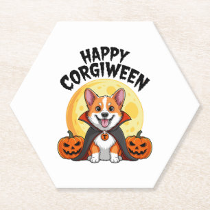 Porta-copo De Papel Halloween Corgiwing, Spooky Corgi Dog