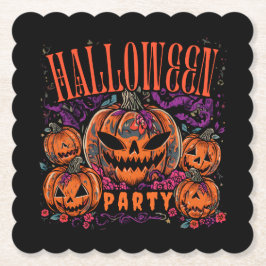 Porta-copo De Papel Halloween, Covén de Abóbora em Flor, Gótico