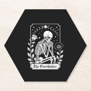Porta-copo De Papel Halloween Dark Gothic Skeleton Overthinker