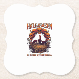 Porta-copo De Papel Halloween É Melhor Alpaca Crânios Laranja Teia de