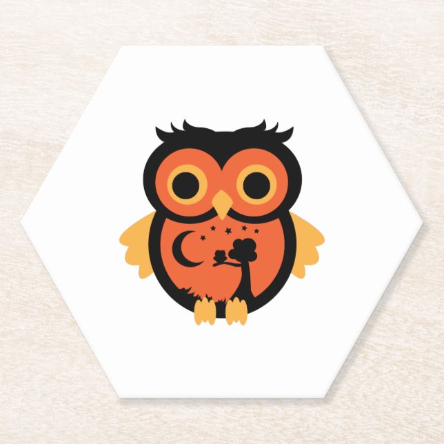 Porta-copo De Papel Halloween Owl (Frente)