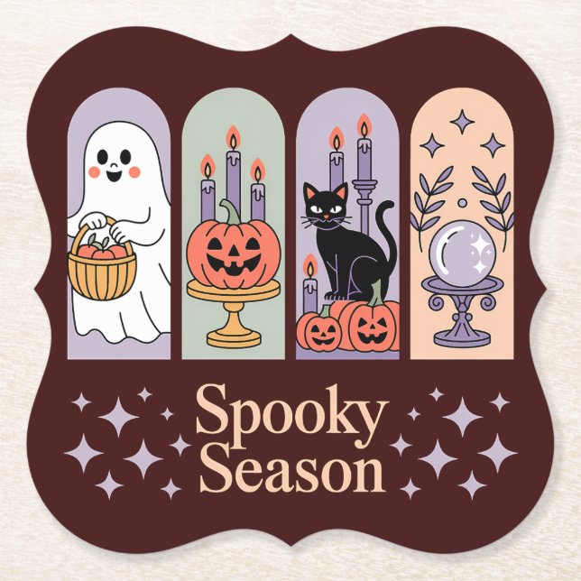 Porta-copo De Papel Halloween Pattern Spooky Season (Frente)