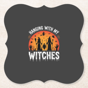 Porta-copo De Papel Halloween Pendurado Com Minhas Bruxas Lua Vintage