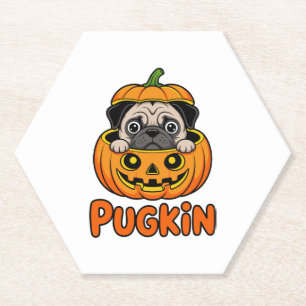 Porta-copo De Papel Halloween Pugkin, Pumpkin Pug Dog