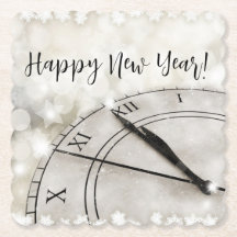 Happy New Year Clock at Midnight