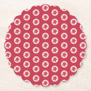 Porta-copo De Papel Hibiscus e rendas RED