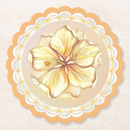 Porta-copo De Papel Hibiscus & lace AMARELO